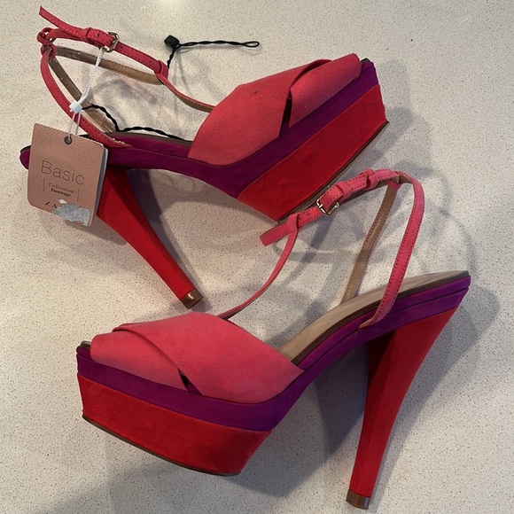 NWT Zara Collection colour block platform heels - Picture 2 of 8